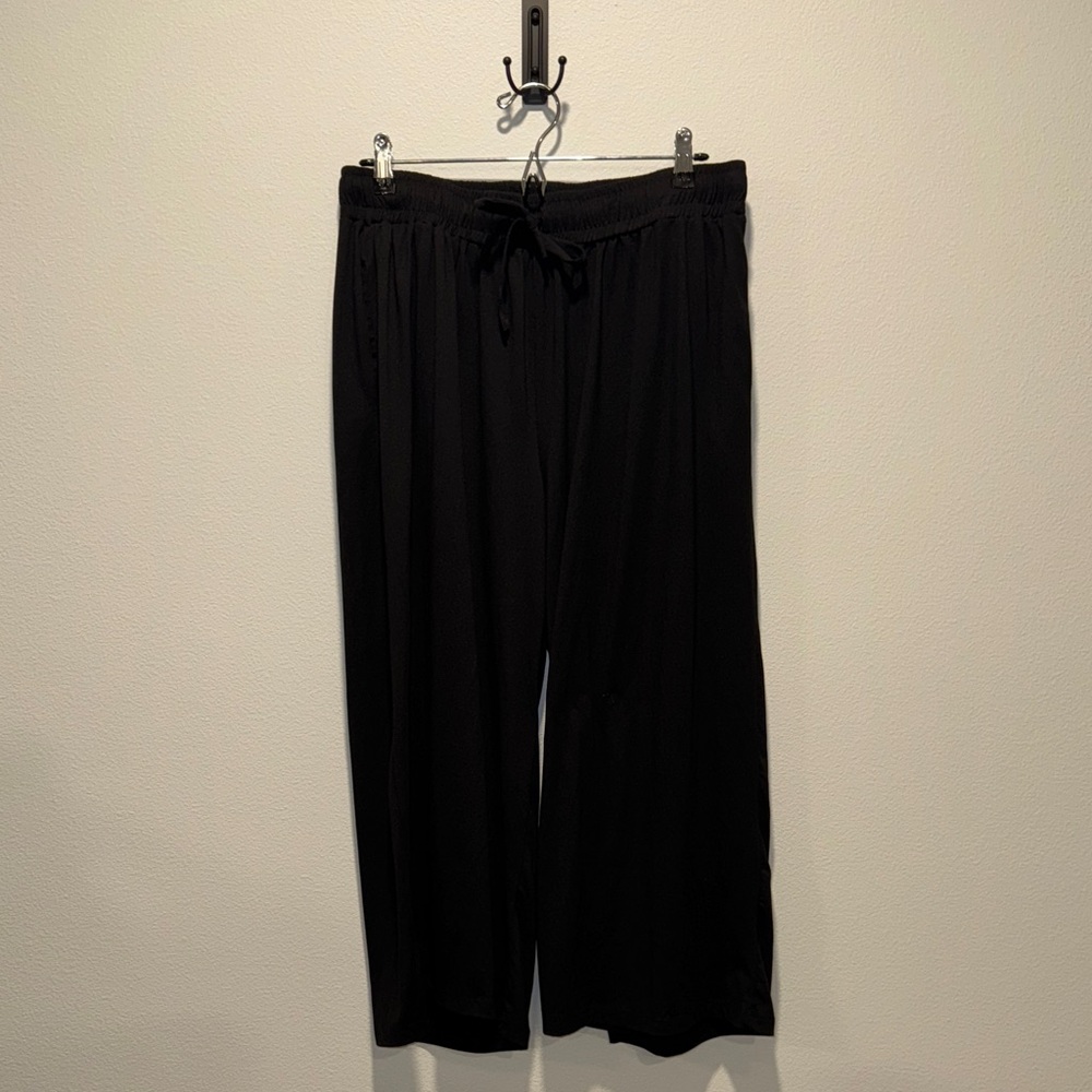 White Birch Black Wide Leg Cropped Pants